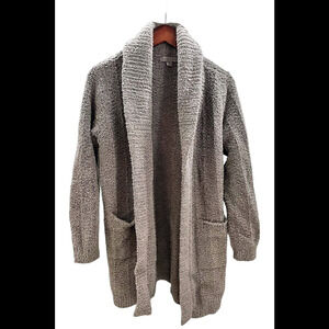 Barefoot Dreams CozyChic Chenille Cardigan Pewter - Regular